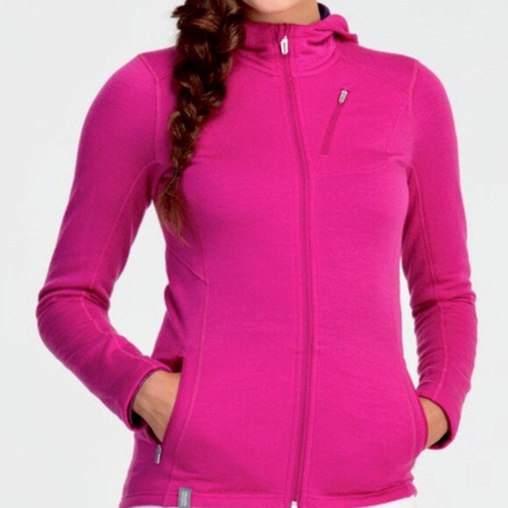 Icebreaker Merino Mdweight Magenta Full Zip Hoodie